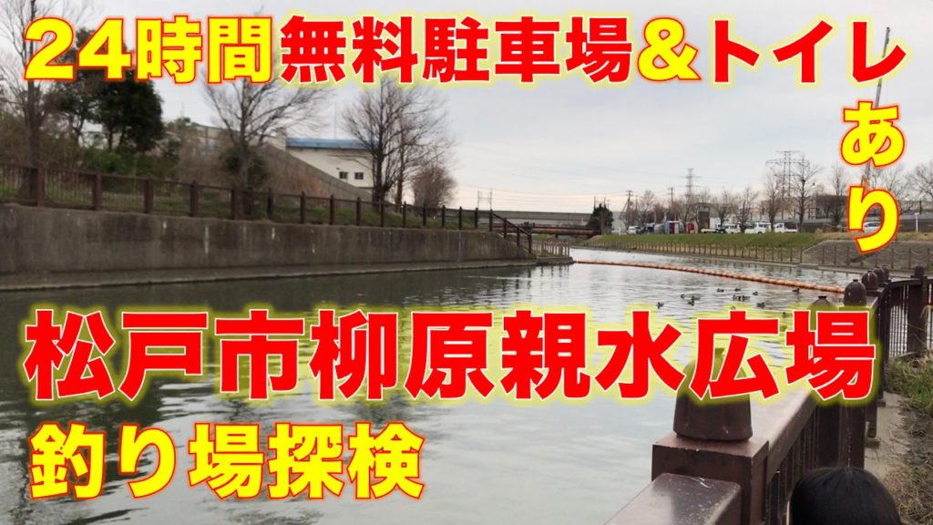 柳原親水広場の釣り場｜24時間無料駐車場とトイレ完備
