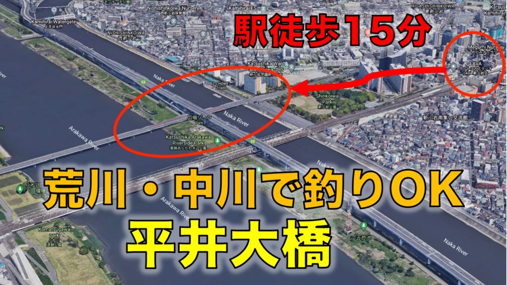 中川・荒川で釣りができる平井大橋の釣り場