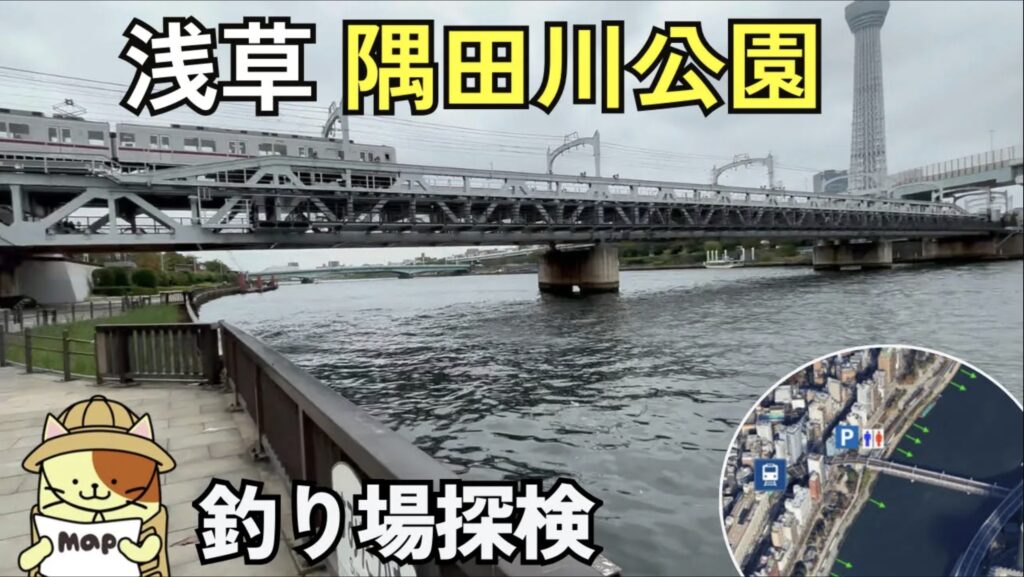 隅田川・隅田公園の釣り場ガイド｜スカイツリーを望む都会のオアシスでシーバス・ハゼを狙う